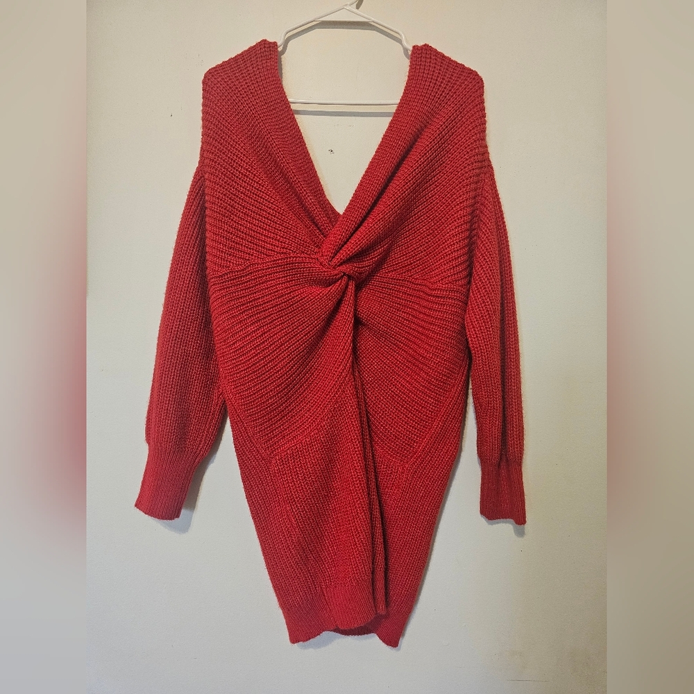 Red Knitted Women's Sweater